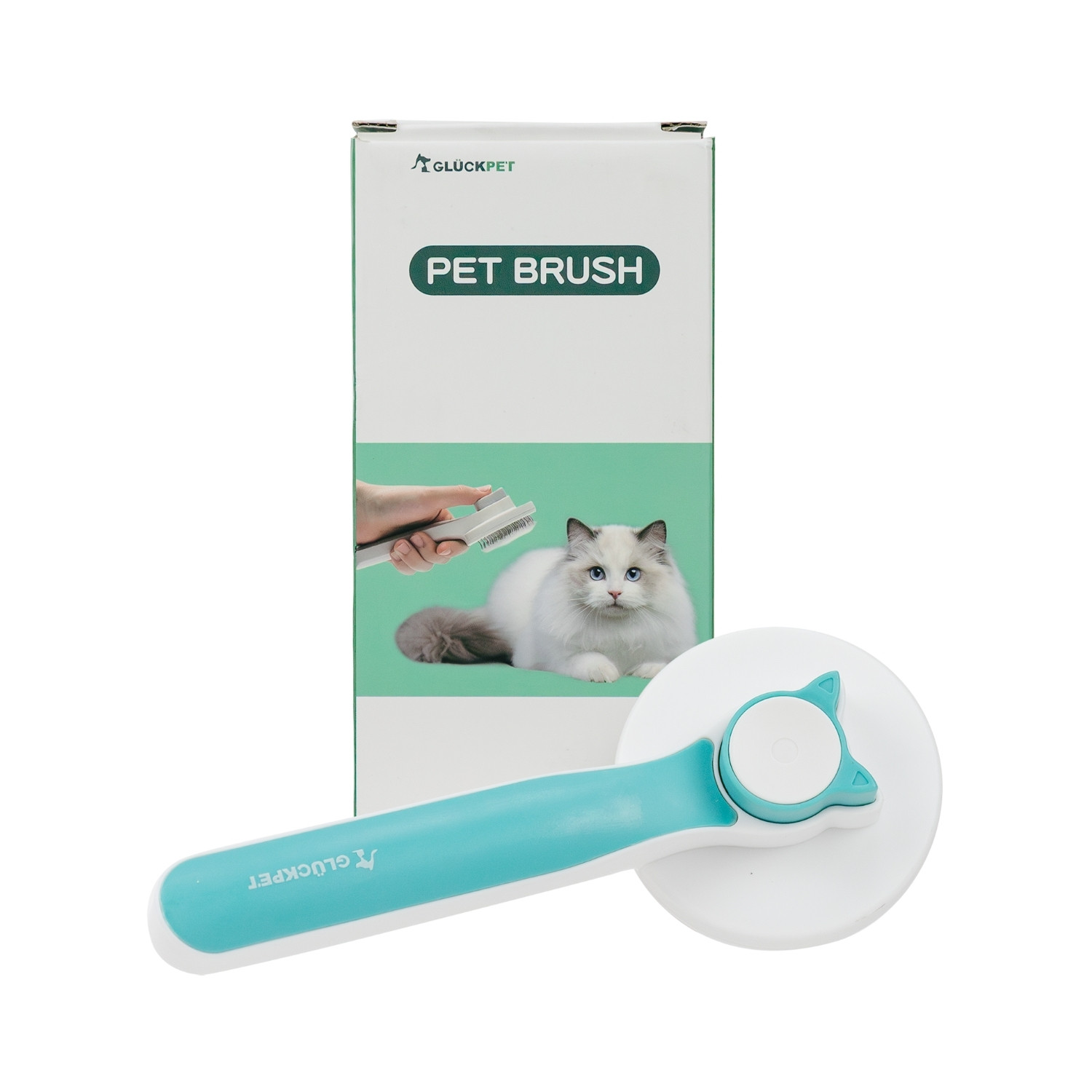 Cepillo para Gatos Redondo Autolimpiable Antienredos con Botón de Liberación Glückpet Accesorios para Gatos y Perros 1
